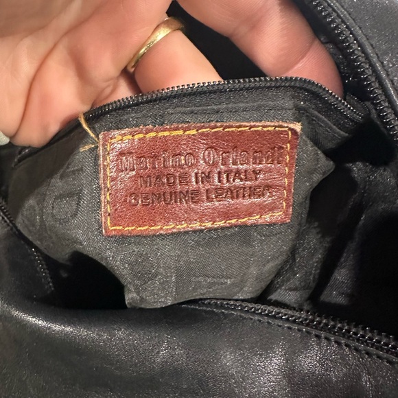 Marino Orlandi Black and Brown Shoulder Bag